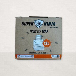 Super Ninja Professional Fruit Fly Traps for Indoors - 12 Pack, 12 x 18 ml NIB